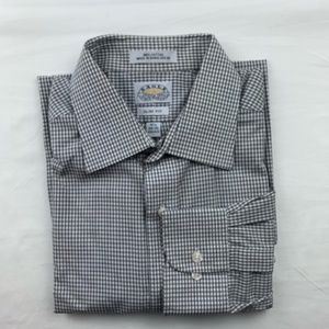 Eagle Shirtmakers men's black/white checked shirt 16 1/2, 34/35, slim fit